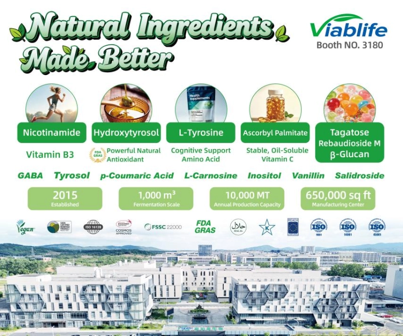 Conozca a Viablife en SupplySide Global 2026. Meet Viablife at SupplySide Global 2026
